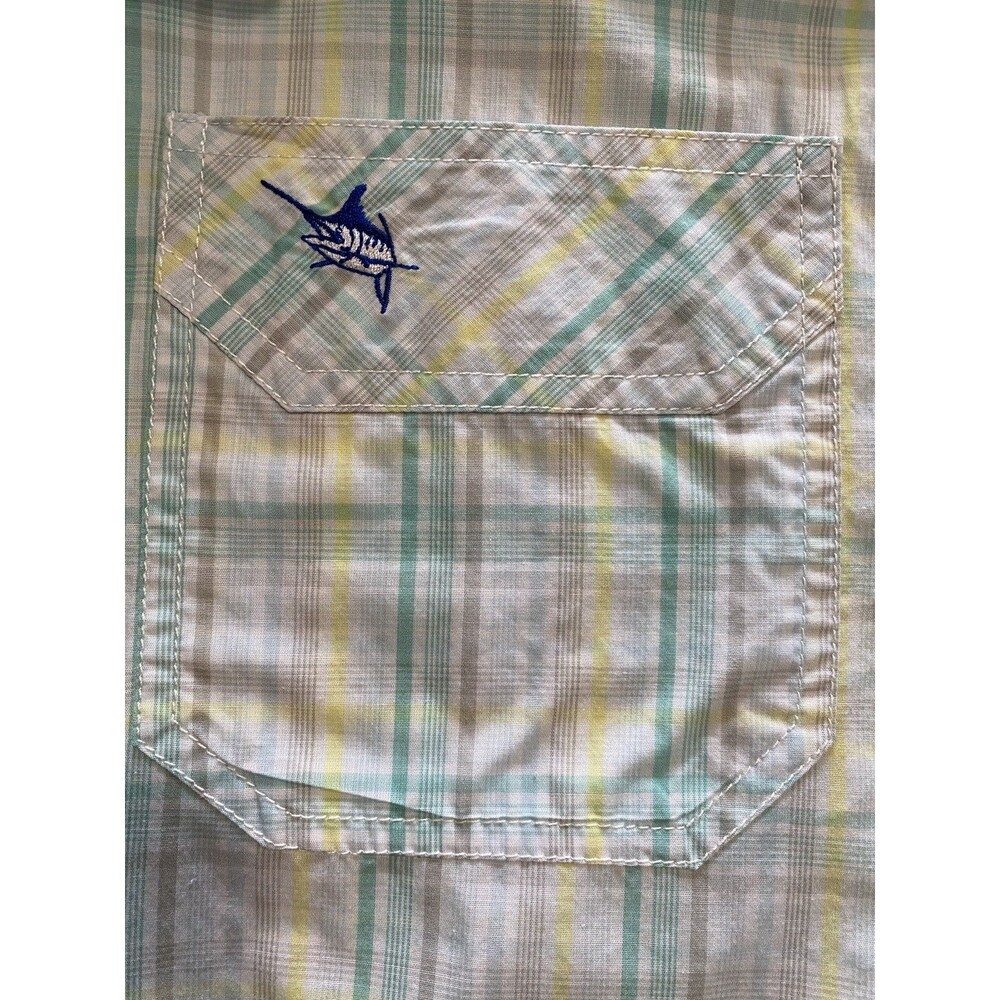 Guy Harvey Men's XL Long Sleeve Fishing Outdoor Plaid Green Button Down Shirt - Picture 4 of 9